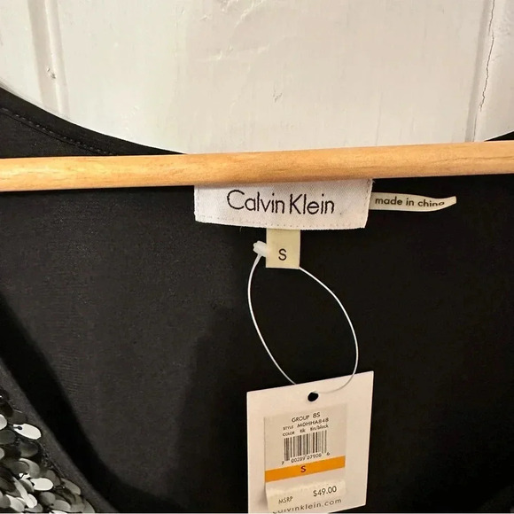 Calvin Klein Black and White Sequin Top - Picture 3 of 3